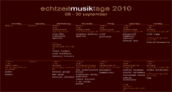 Desktop Screenshot of festival2010.echtzeitmusik.de